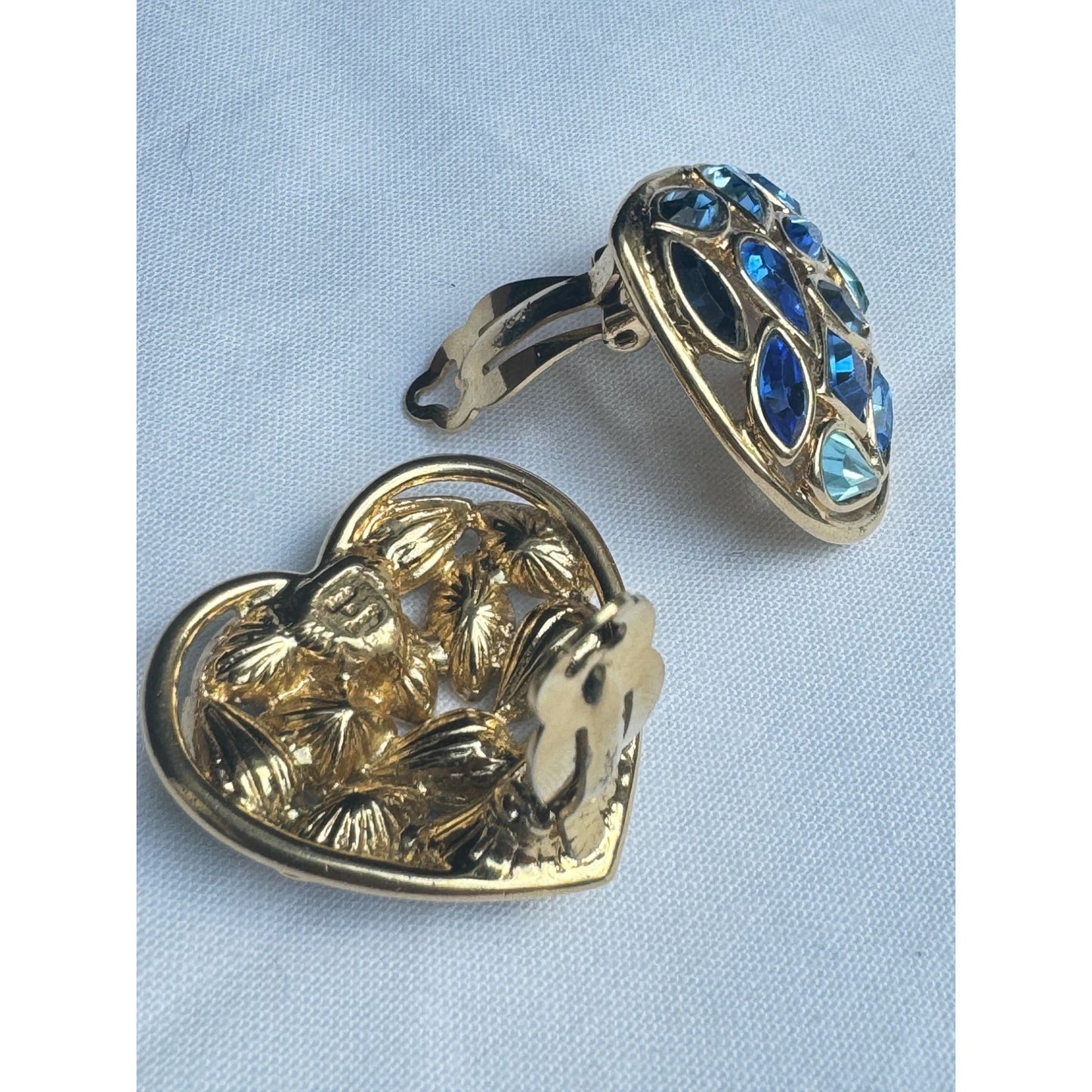 Yves Saint Laurent 1980s Gold-Tone Heart Clip Earrings