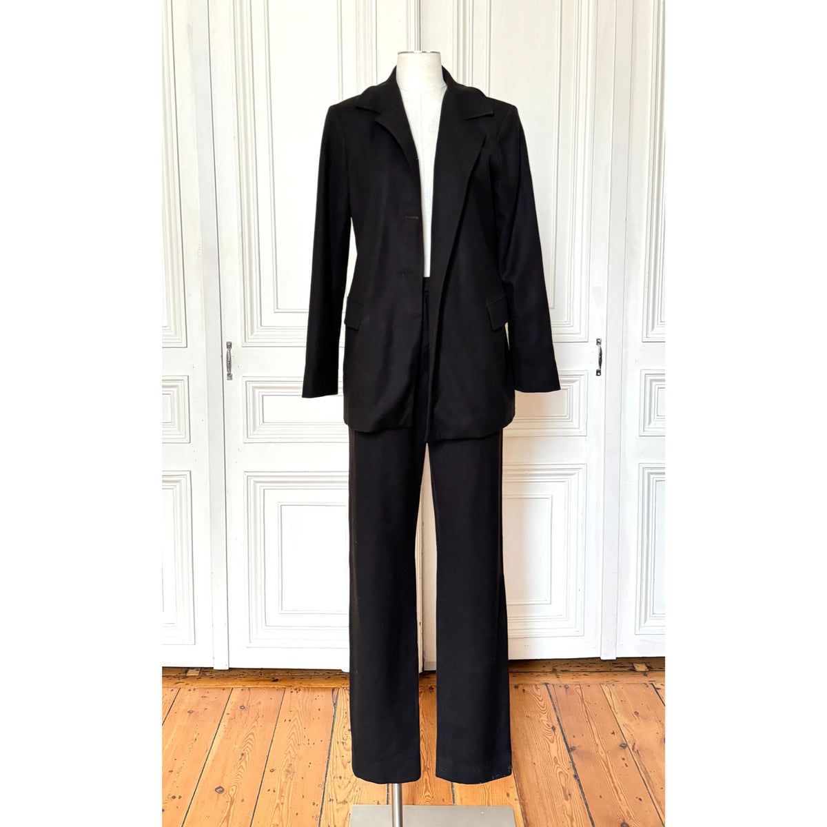 Early 1990s Dark Chocolate Wool-Cashmere Trouser Suit