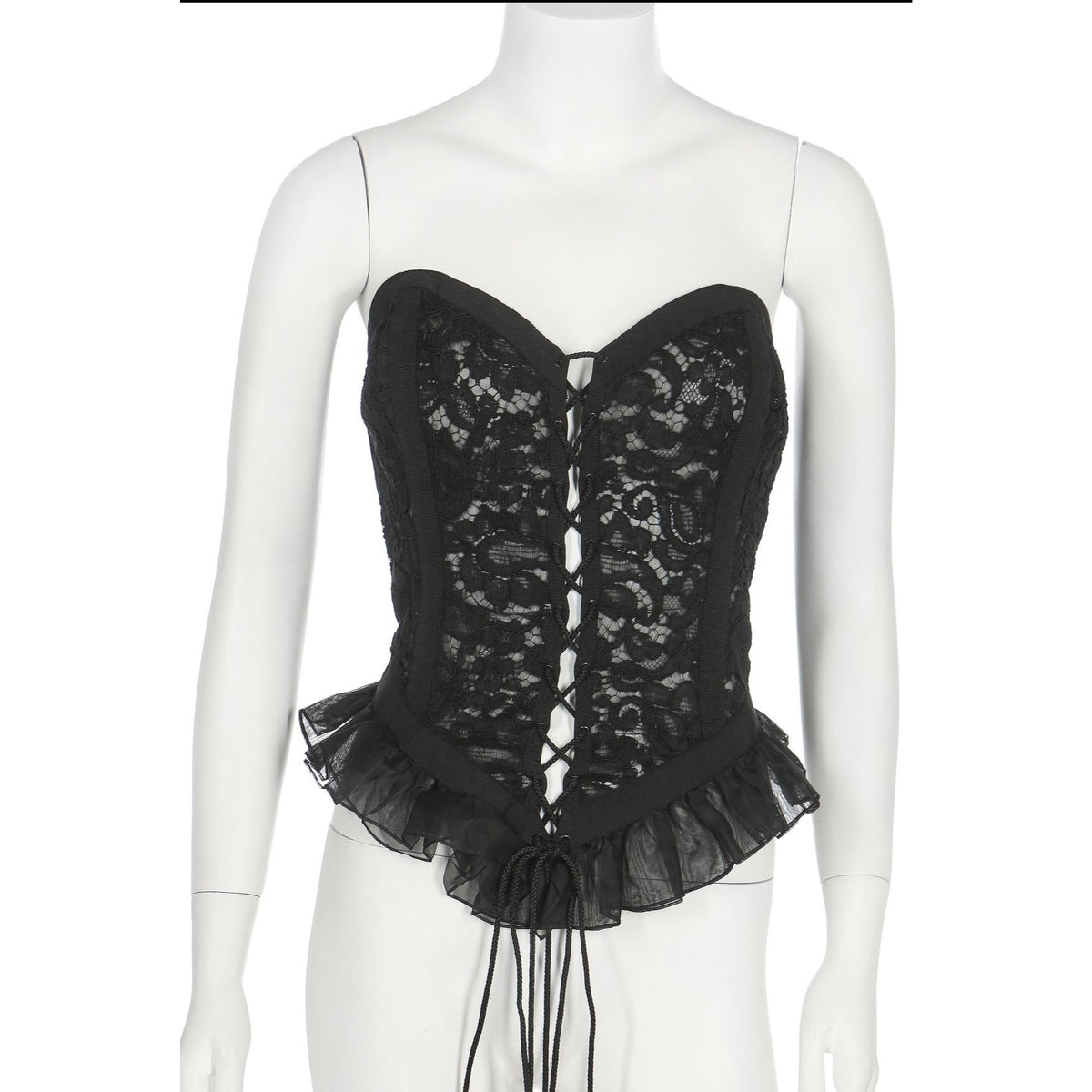 FW 1984 Black Lace Corset Bustier
