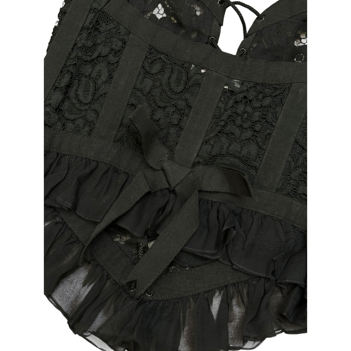 FW 1984 Black Lace Corset Bustier