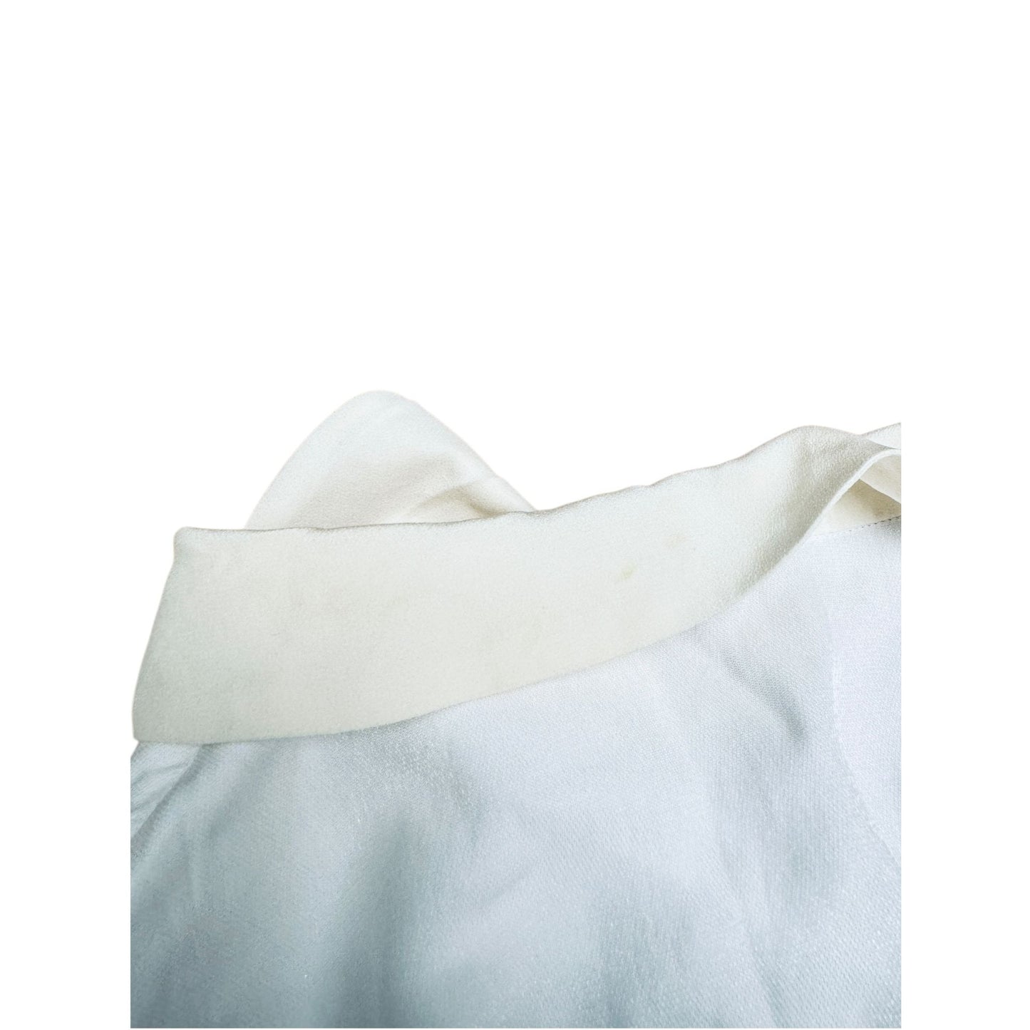 White viscose shirt with ruffled collar
