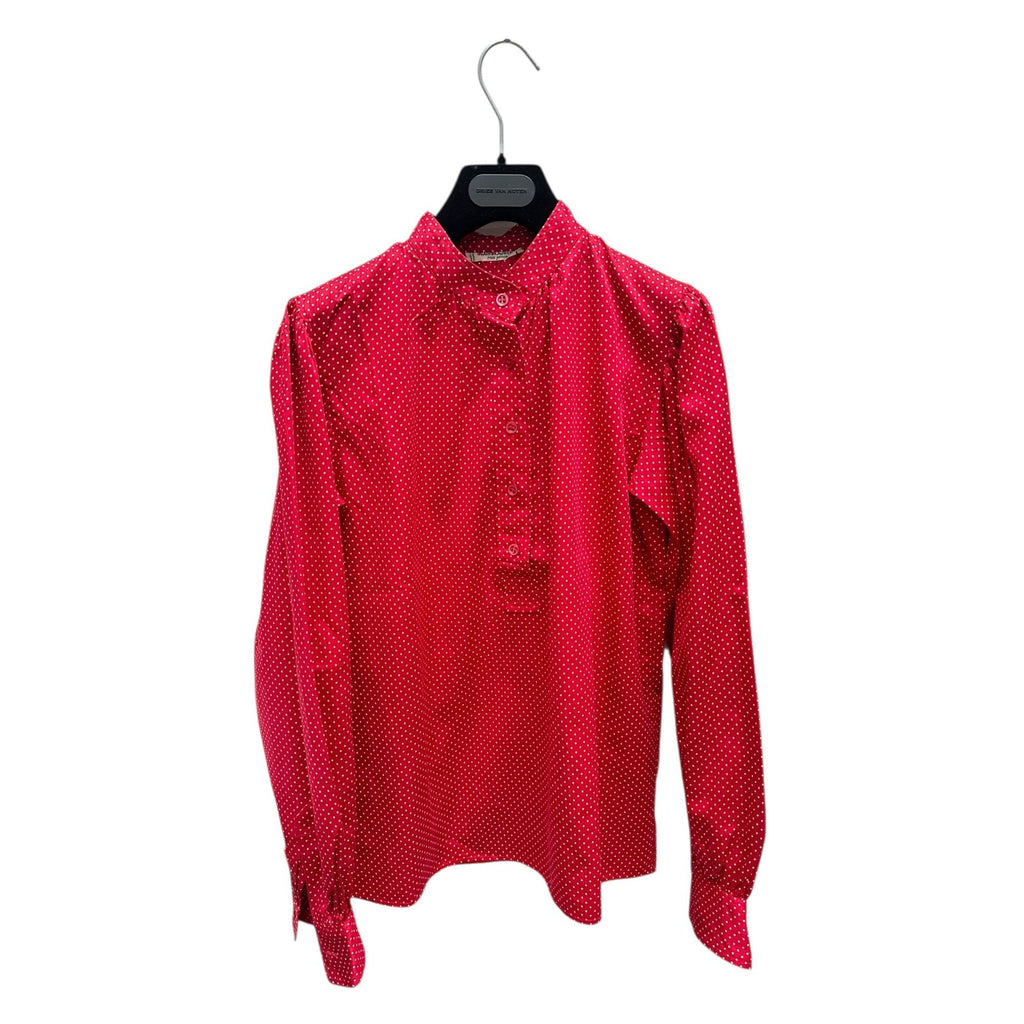 Vintage Red Polka Dot Silk Blouse