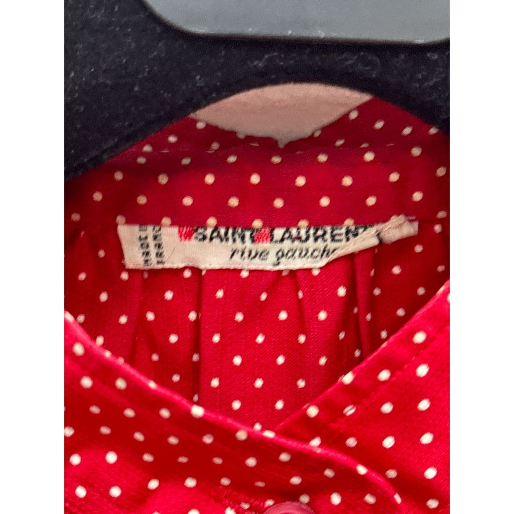 Vintage Red Polka Dot Silk Blouse