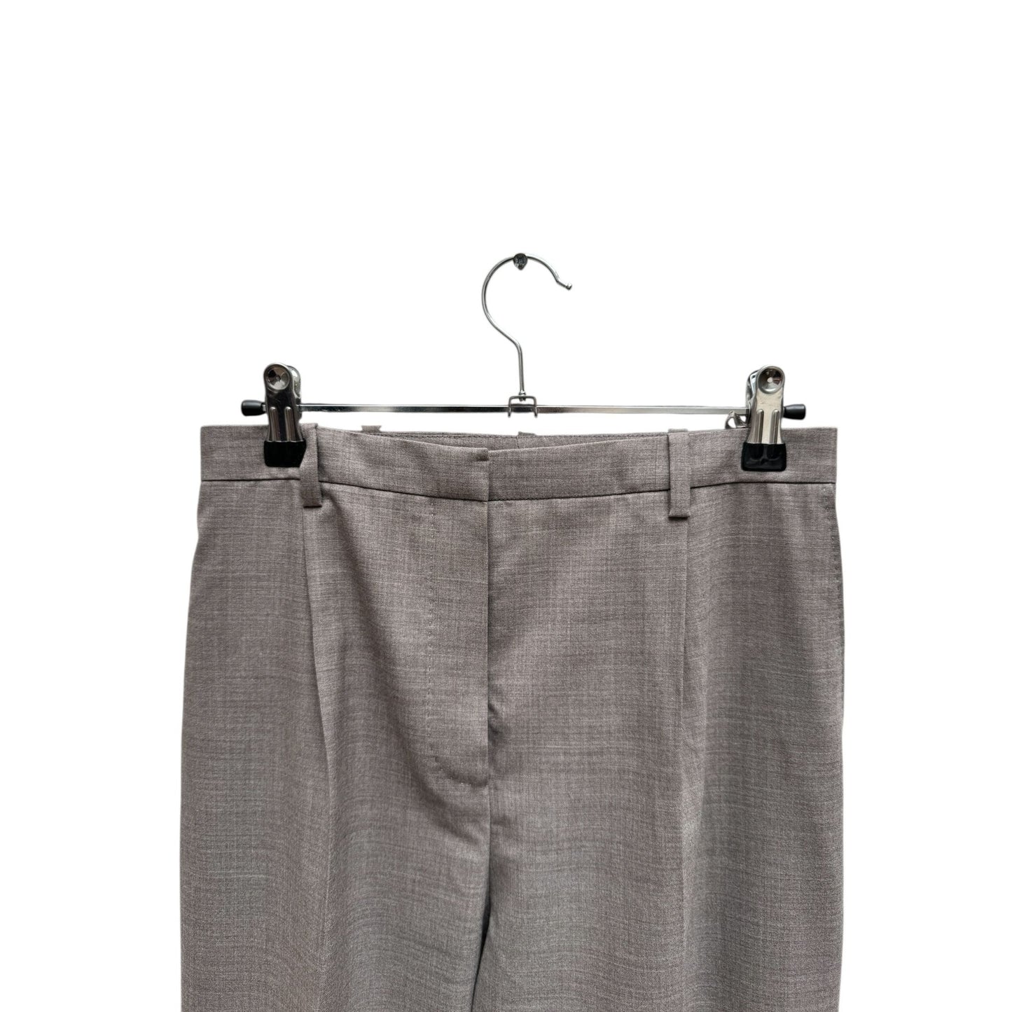 Grey Wool Wide-Leg Trousers