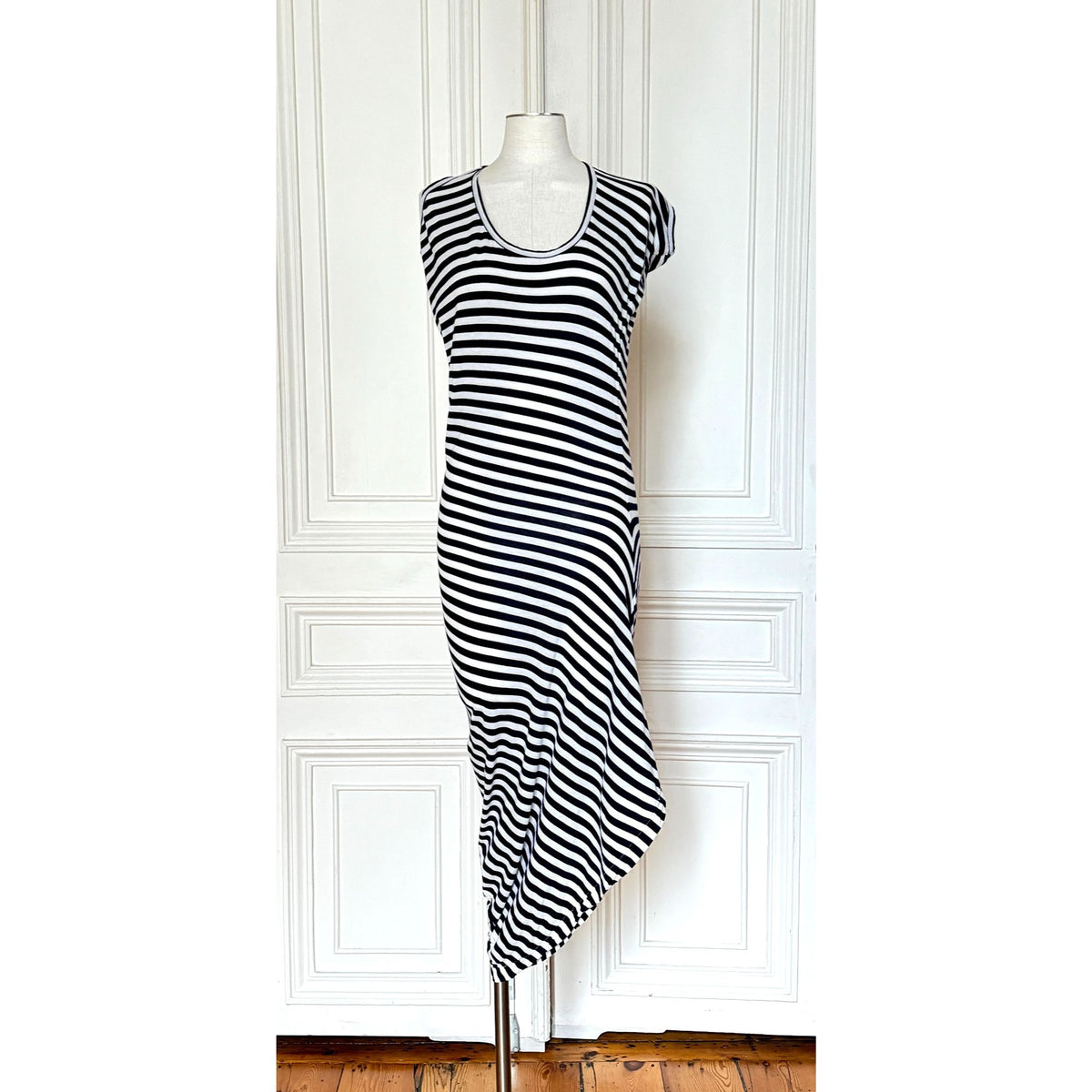 Spring Summer 1992 Striped Asymmetric Dress