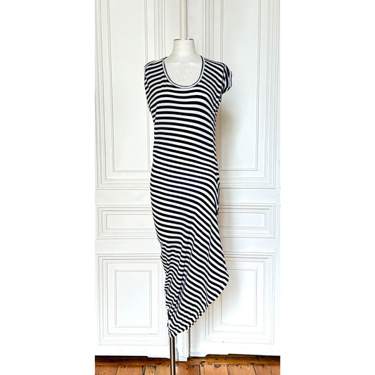 Spring Summer 1992 Striped Asymmetric Dress