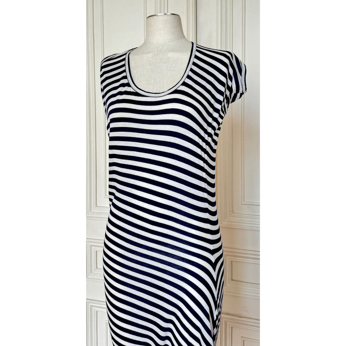 Spring Summer 1992 Striped Asymmetric Dress