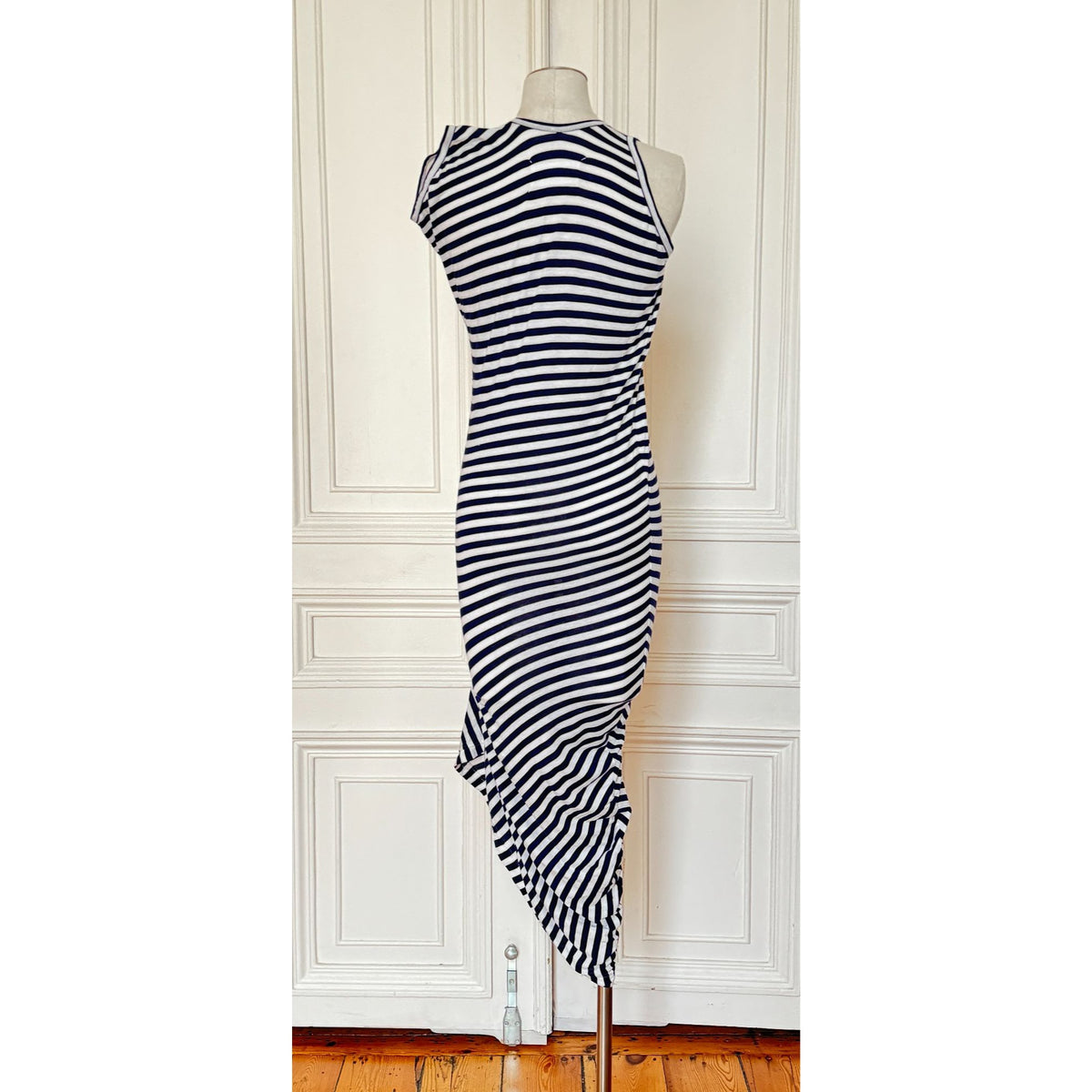 Spring Summer 1992 Striped Asymmetric Dress