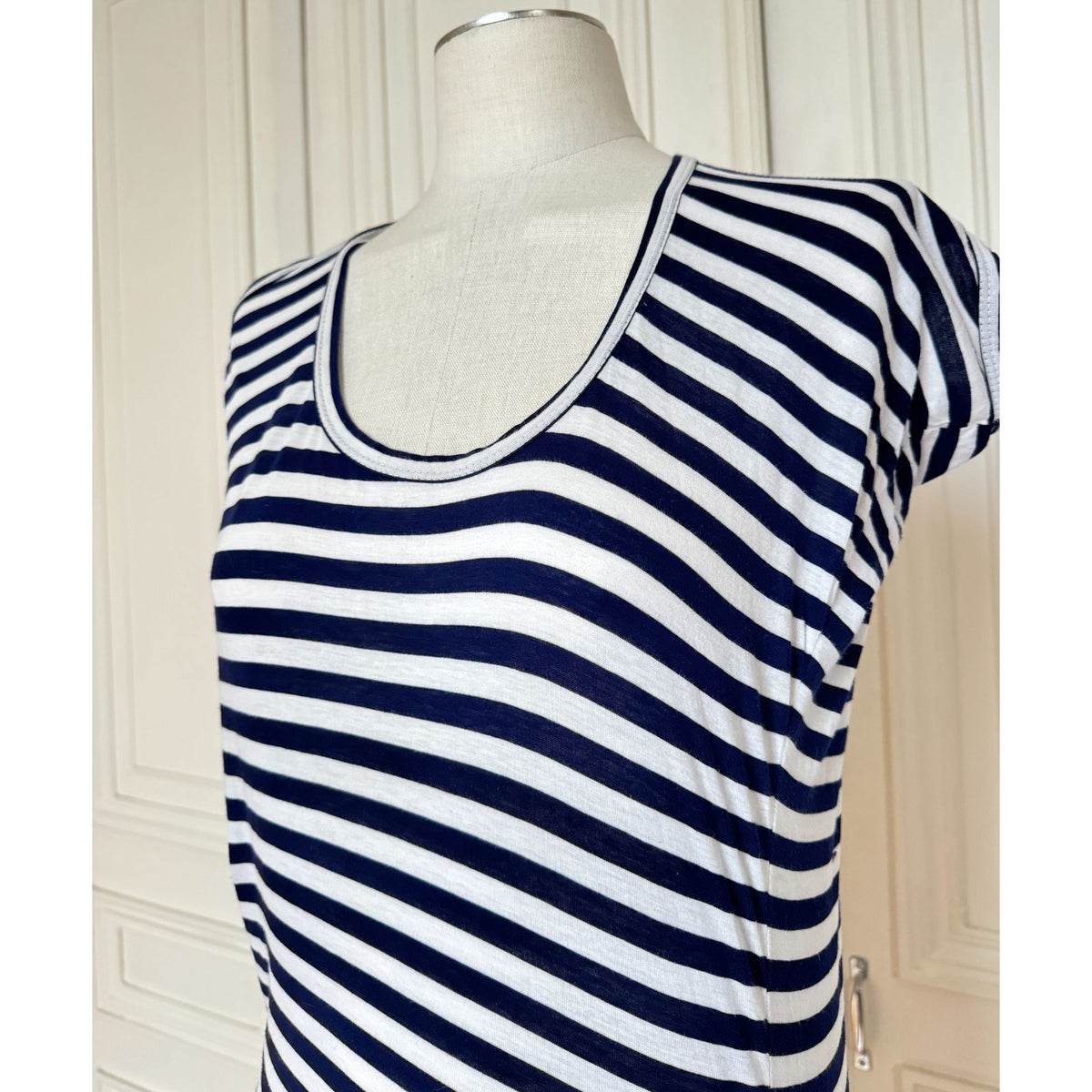 Spring Summer 1992 Striped Asymmetric Dress