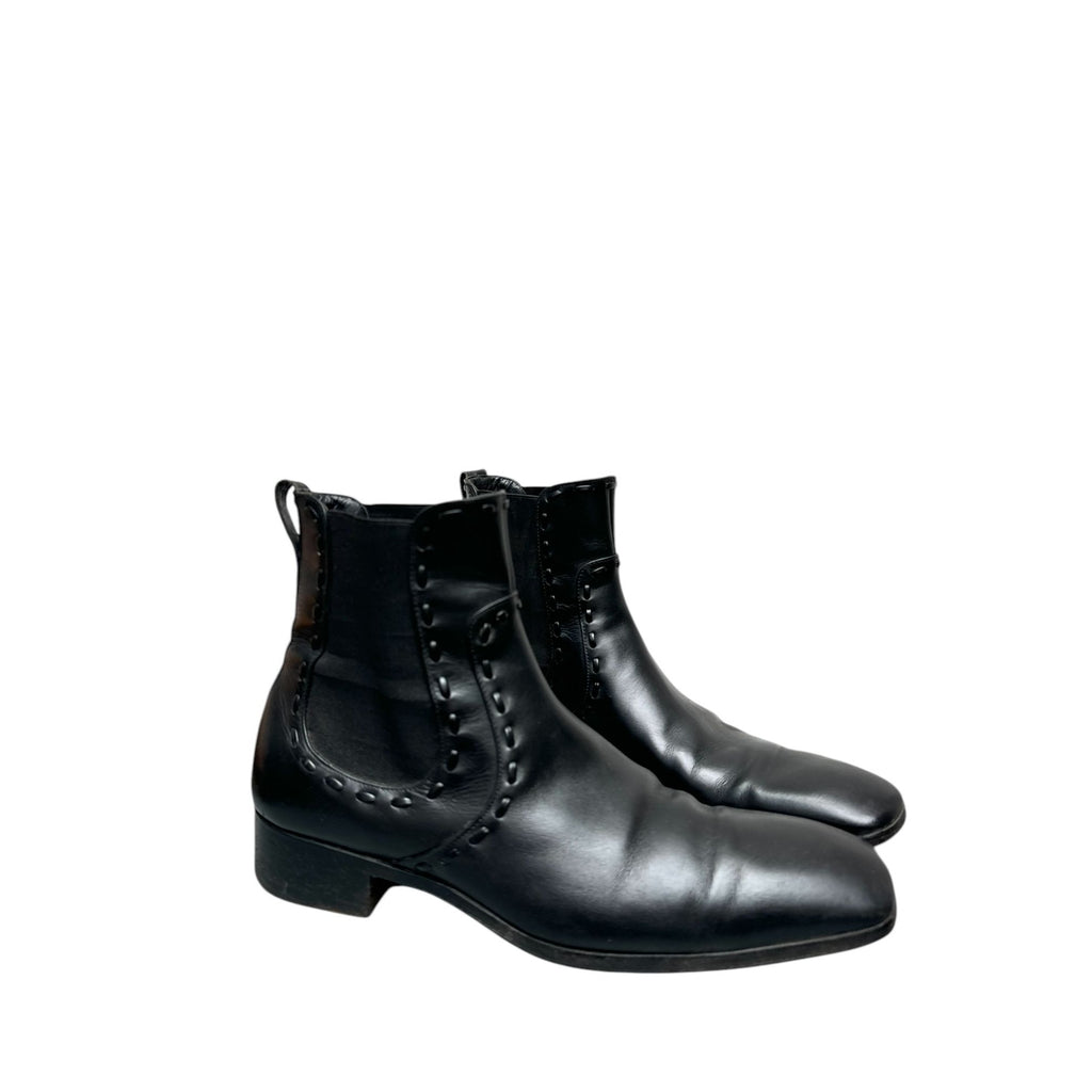 Tom Ford  Black Leather Square Boots