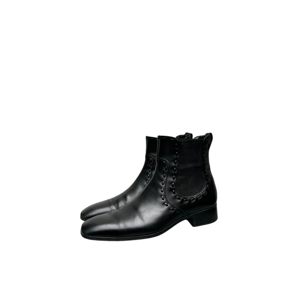 Tom Ford  Black Leather Square Boots