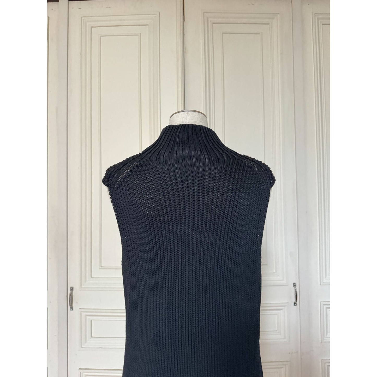 Navy Knitted Sleeveless Dress 