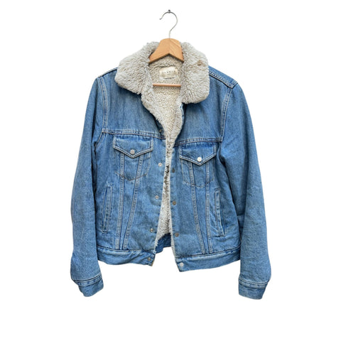 Lightwash Denim shearling jacket