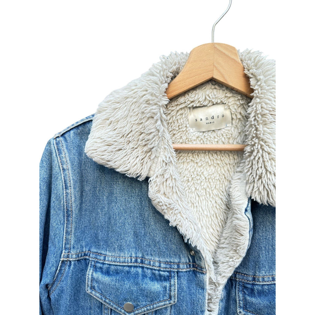 Lightwash Denim shearling jacket