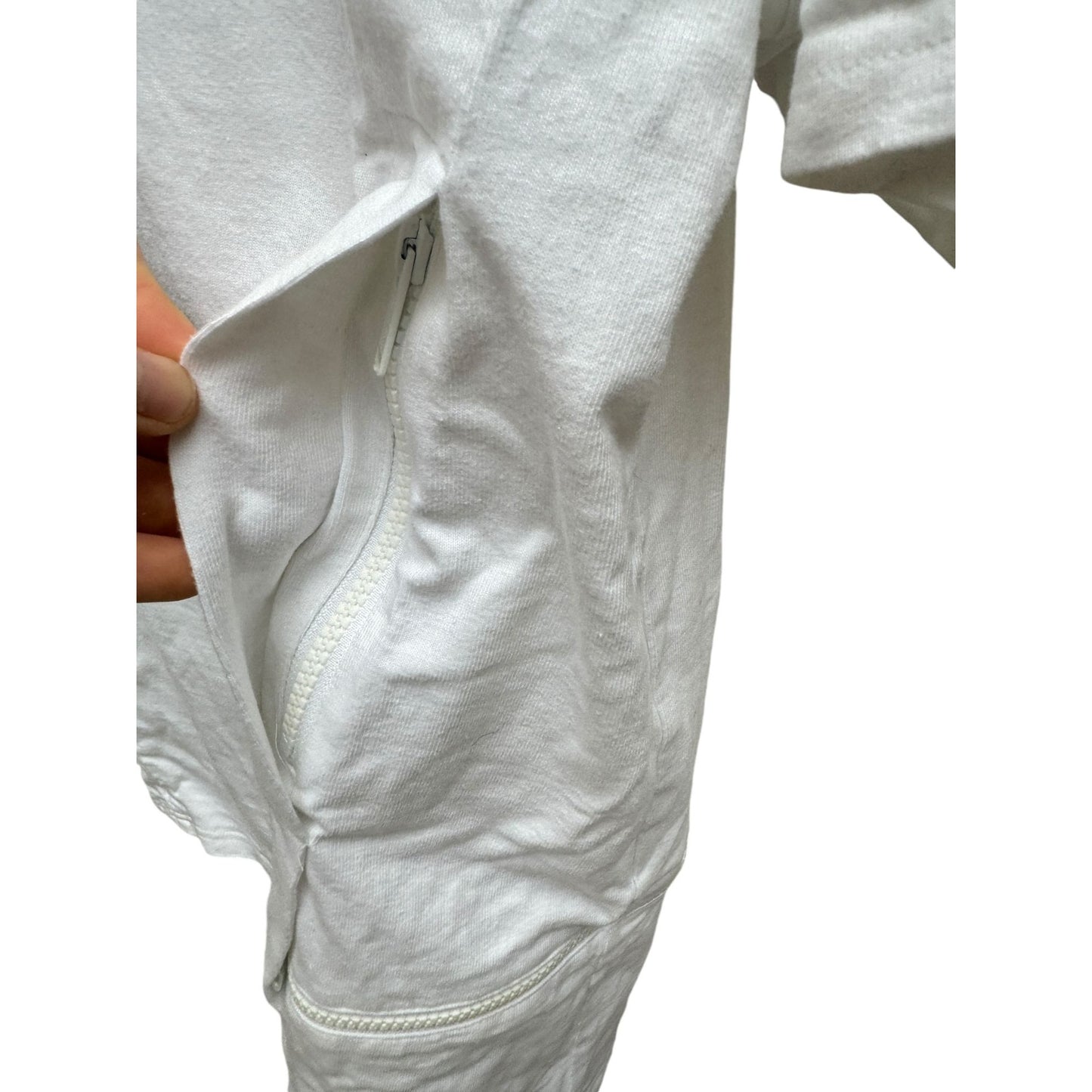 White Thick Zipped T-shirt