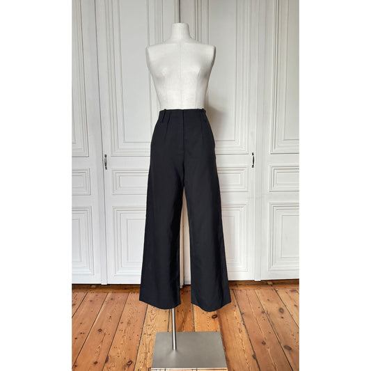 FW 2013 High Waist Black Wool Pants Size IT 42