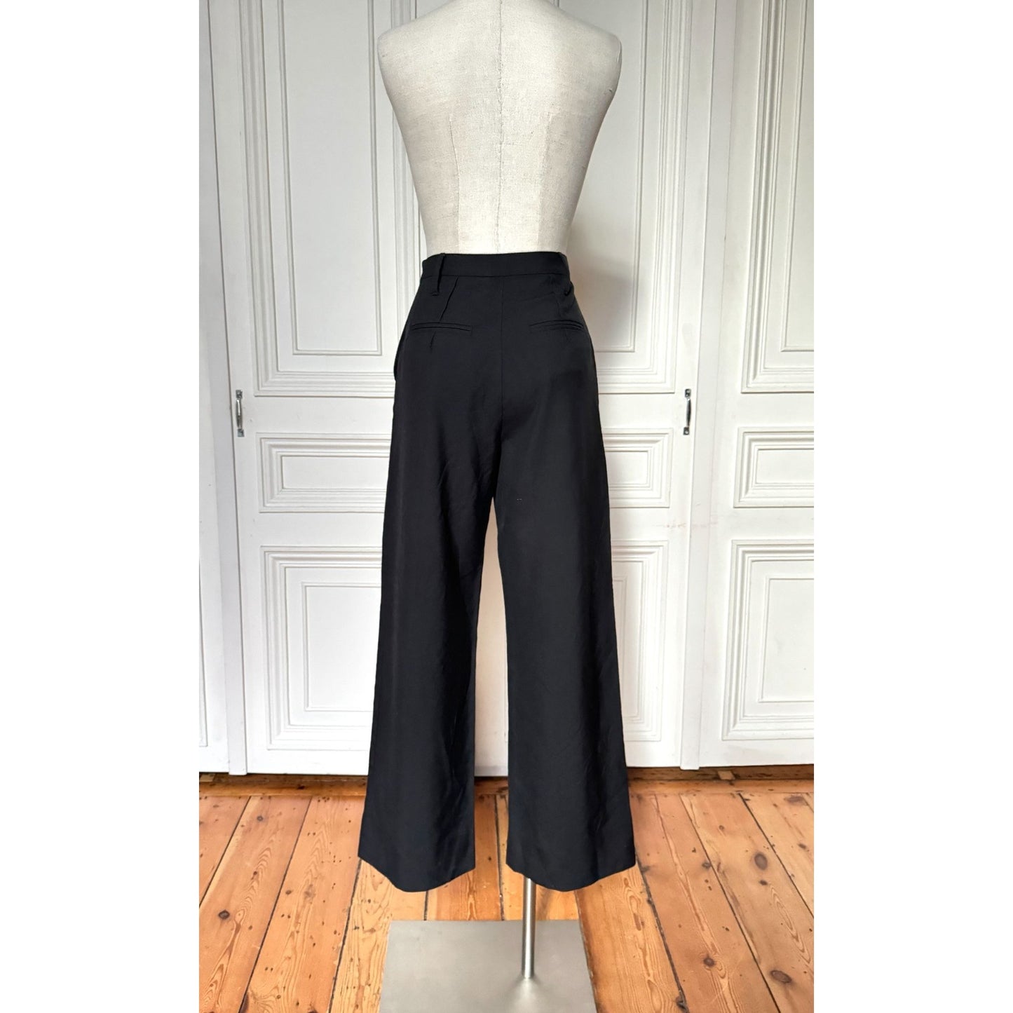 FW 2013 High Waist Black Wool Pants Size IT 42