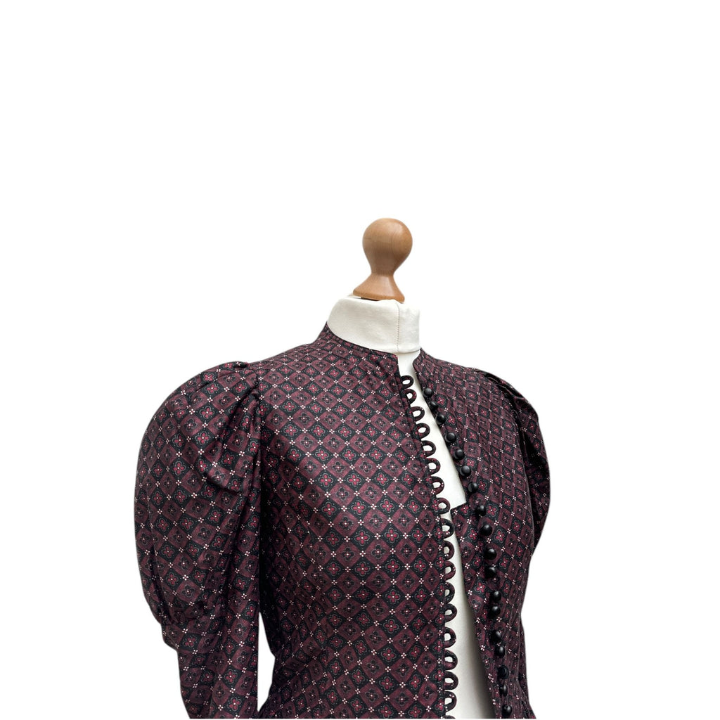 1970s Victorian Dot Silk Blouse