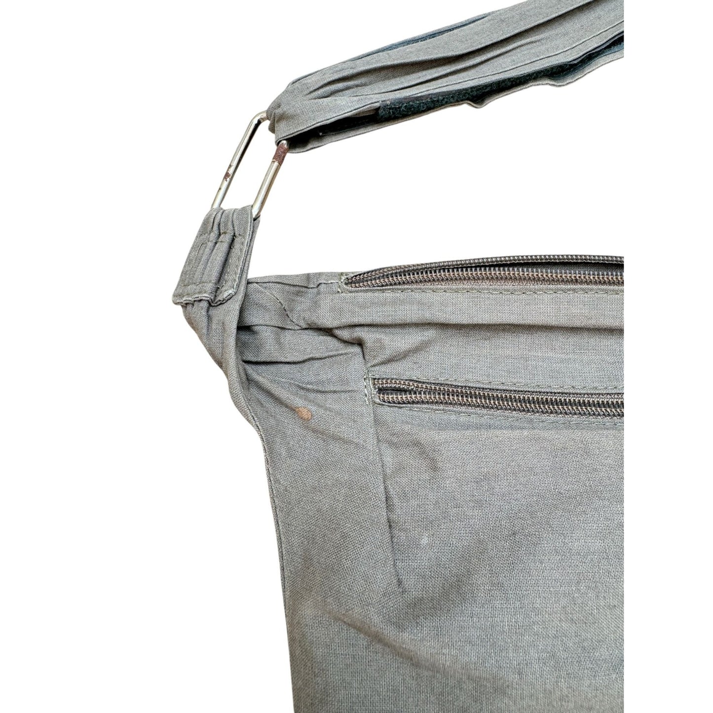 Khaki Cotton Crossbody Bag