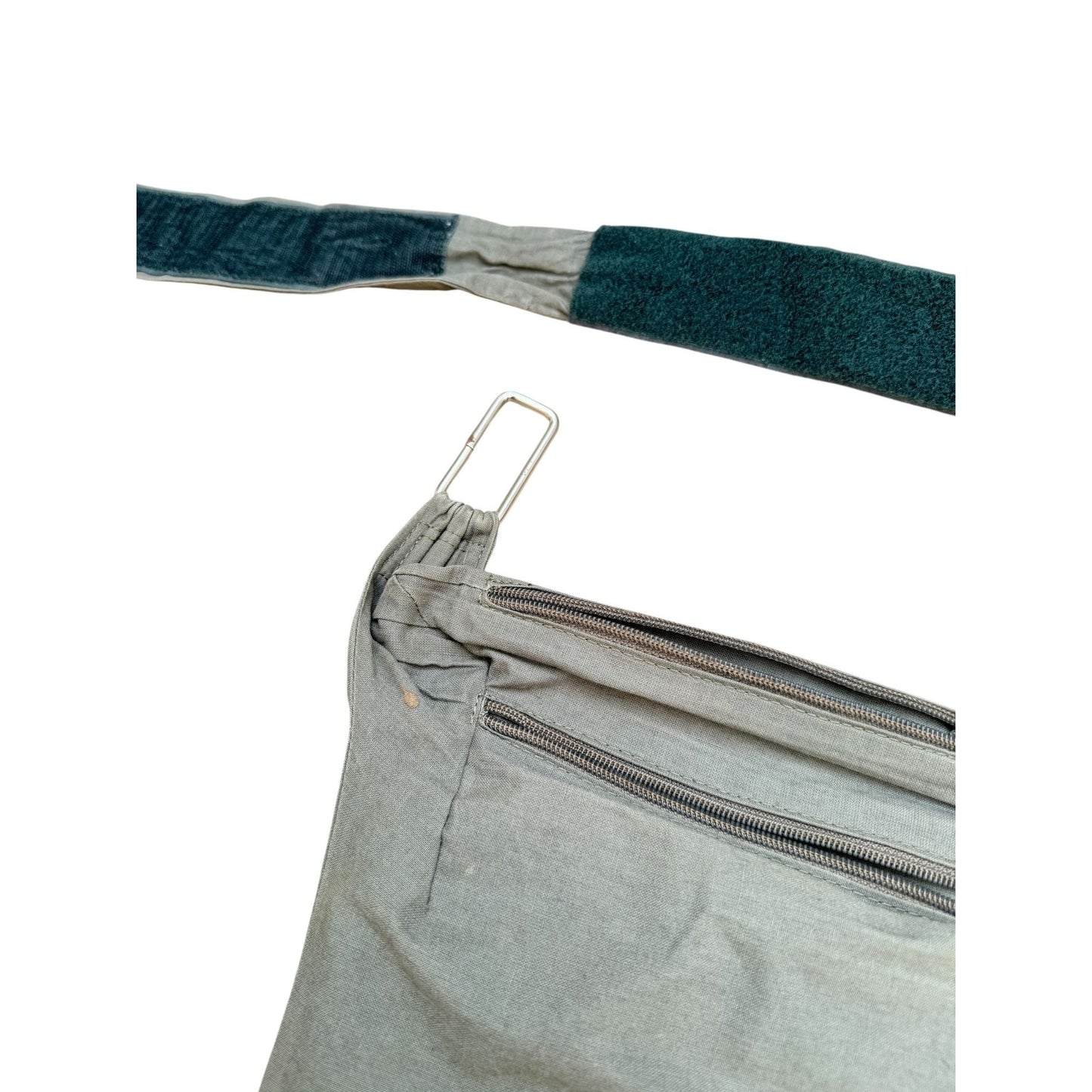 Khaki Cotton Crossbody Bag