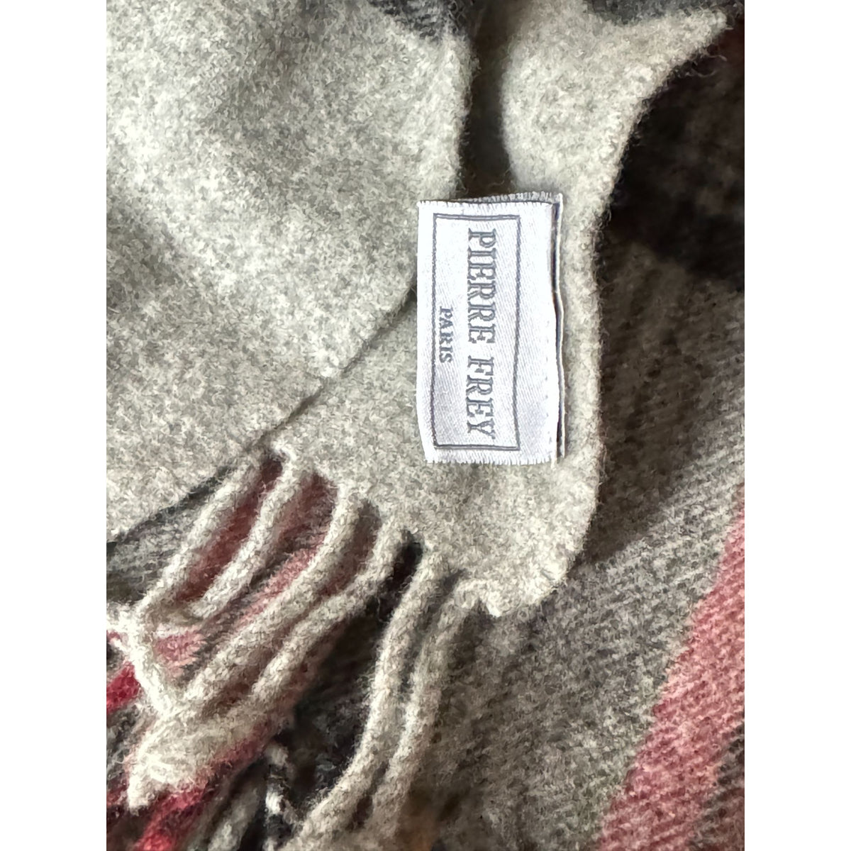 Pierre Frey Grey Tartan Wool Plaid Throw