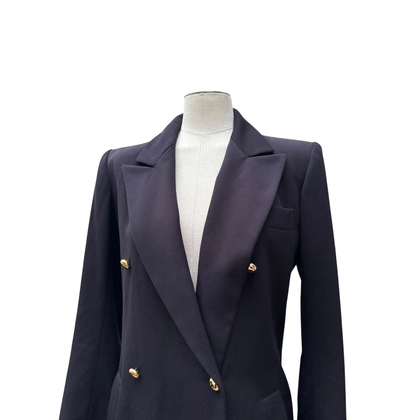 1970s Navy Wool Double-Breasted Coat