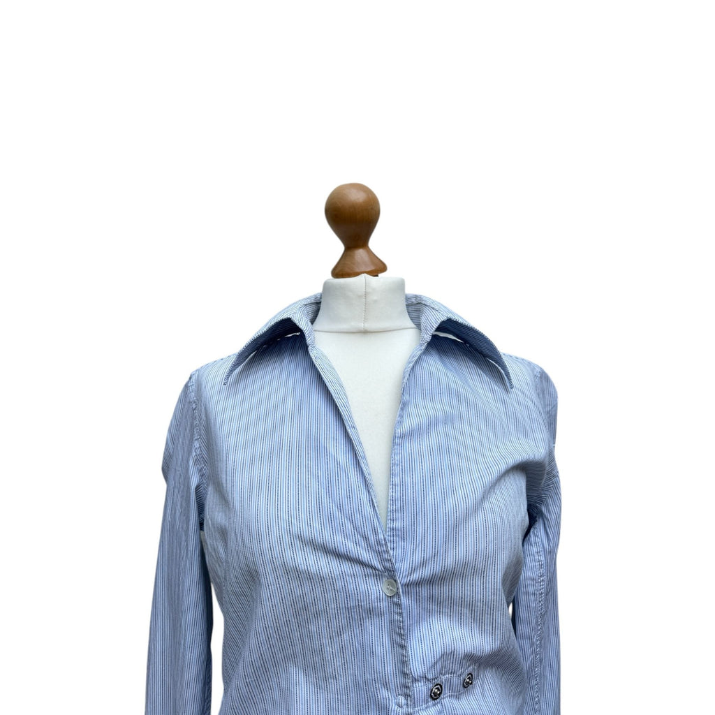 Blue & White Striped Cotton Shirt