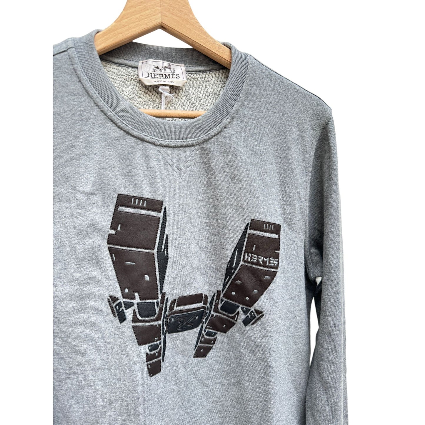 H Grey Sweater  H made from luxurious leather