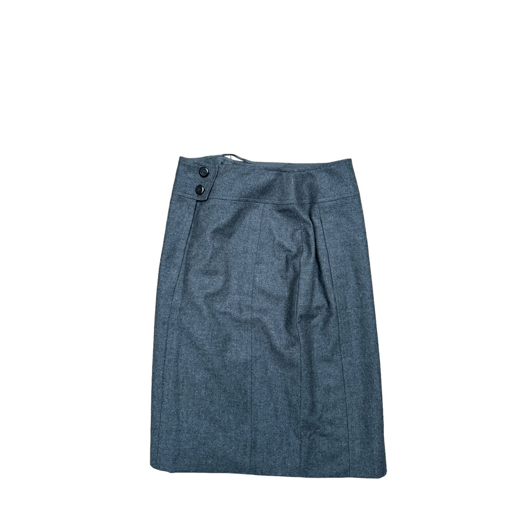 Autumn 1998  High Waist Grey Wool Cashmere Midi Skirt