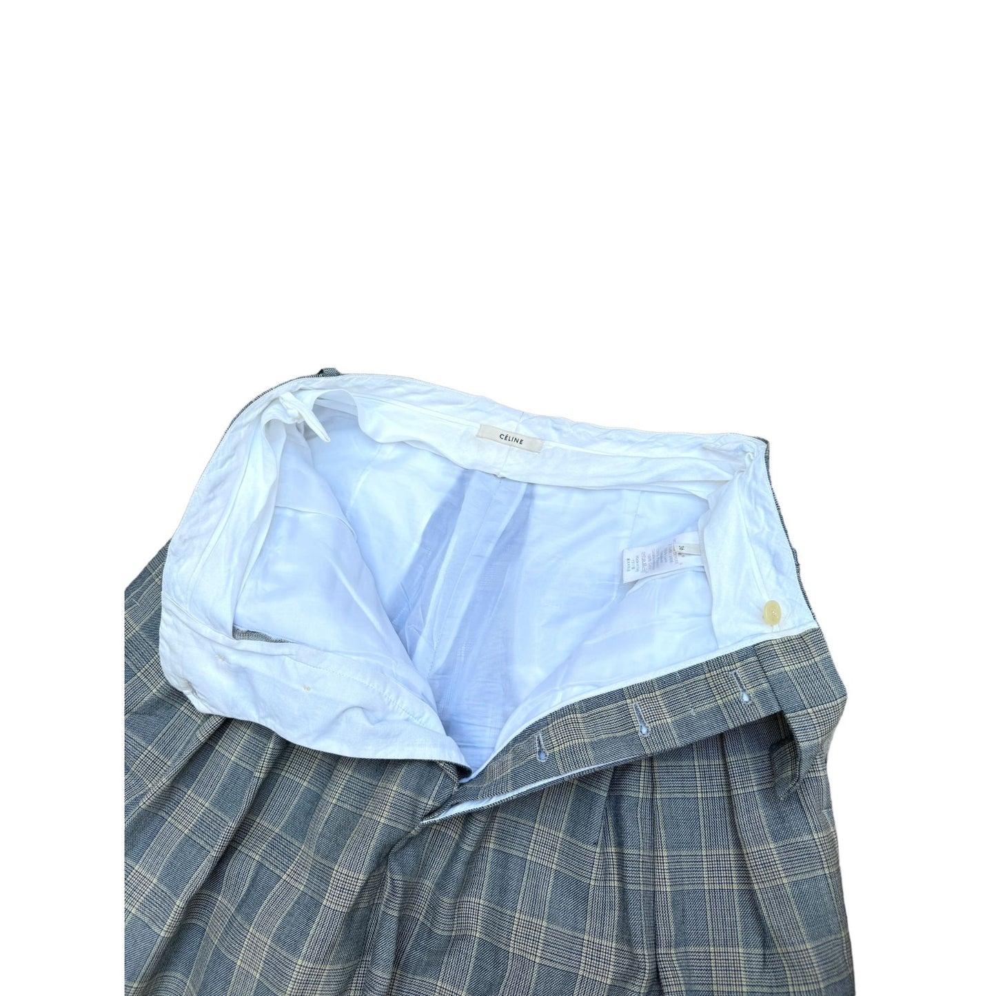 By Phoebe Philo Grey Checkered Wide Pants