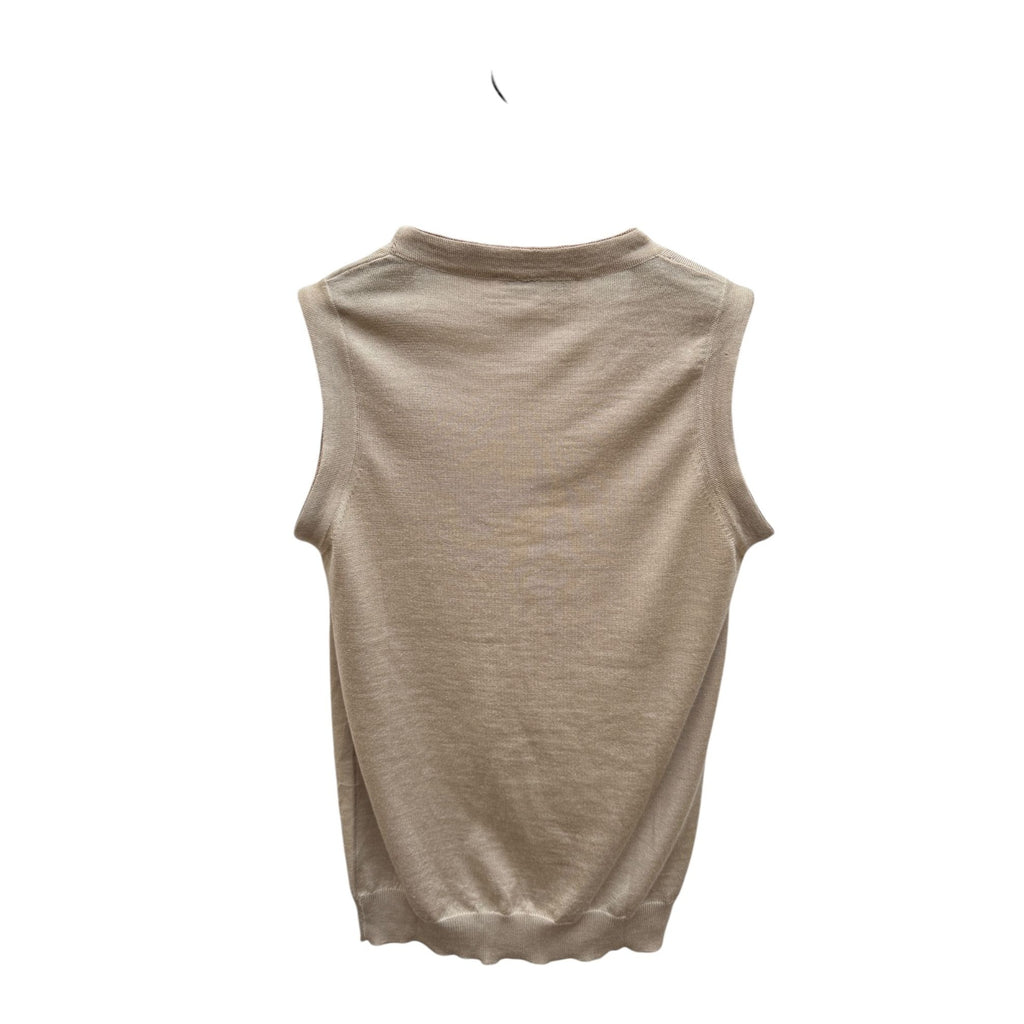 Beige Sleeveless Wool Vest