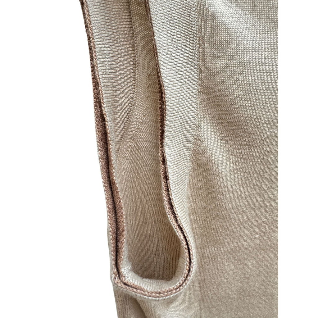 Beige Sleeveless Wool Vest