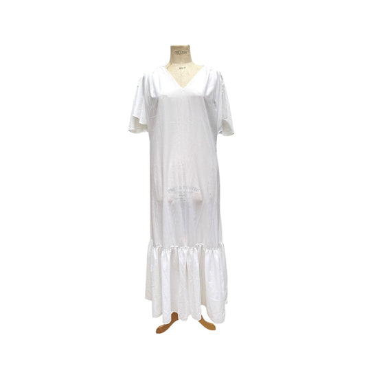 1980s Vintage White Maxi Dress