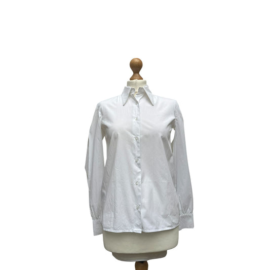 White Pointy Collar Shirt 