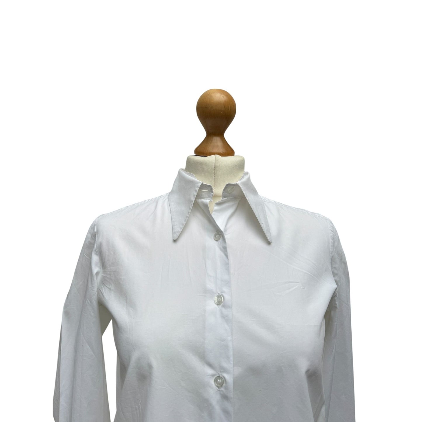 White Pointy Collar Shirt 