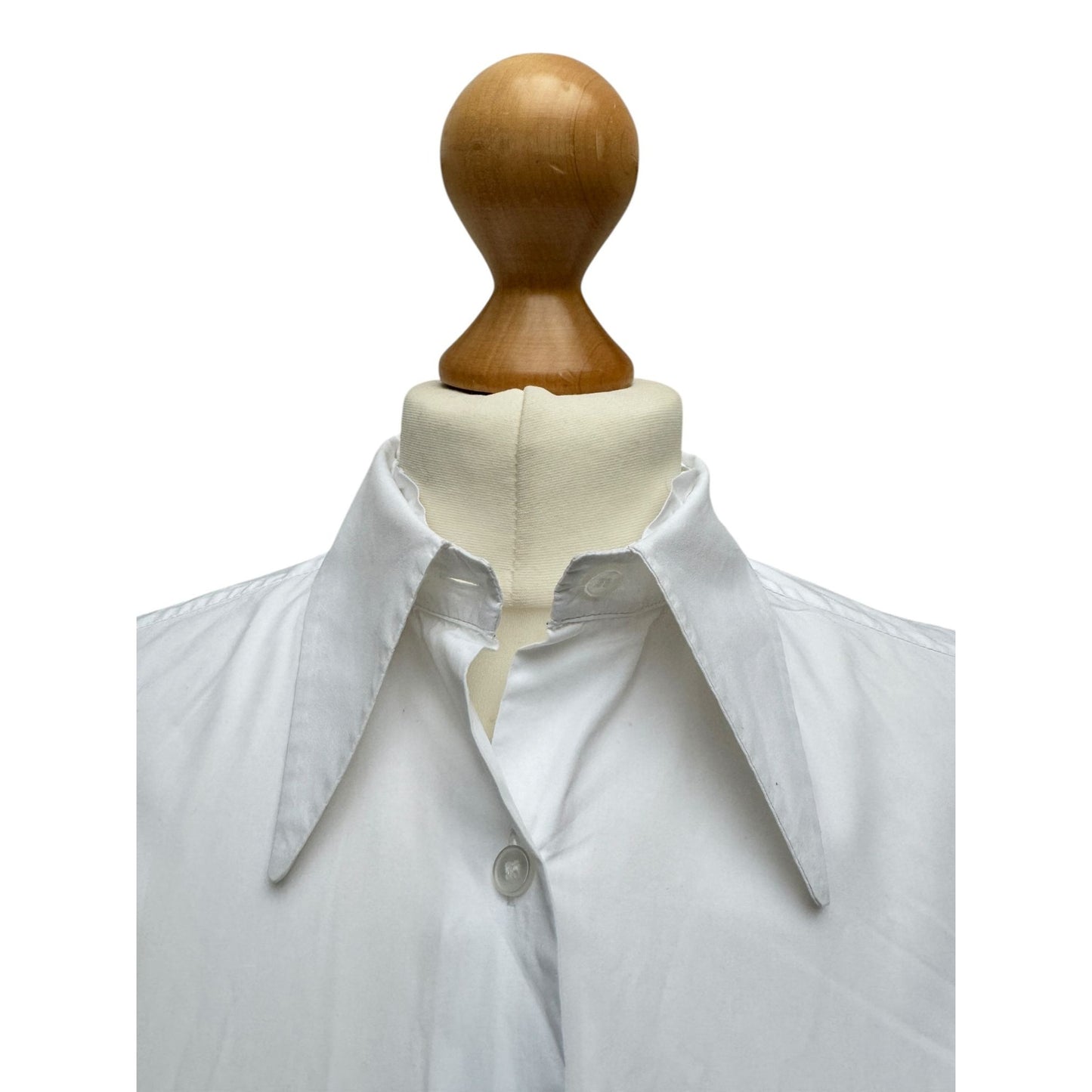 White Pointy Collar Shirt 