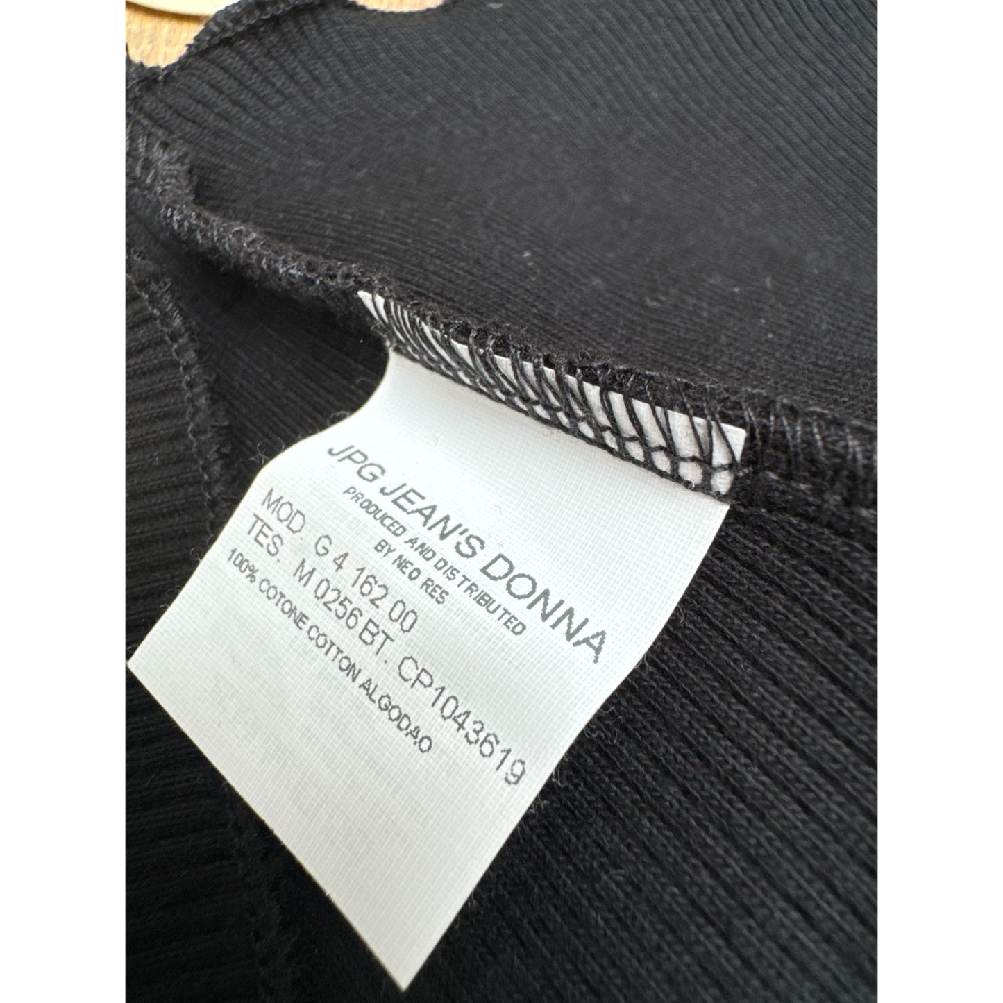 JPG Vintage Black Ribbed Knit Dungaree Crop Top