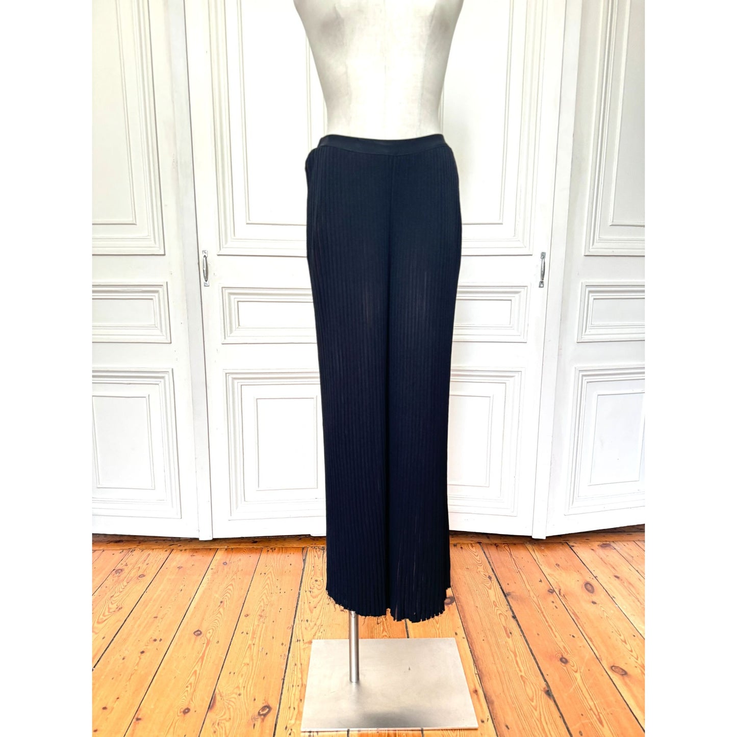 Phoebe Philo Pre Fall 2015 Wide Pleated Black Brown Pants