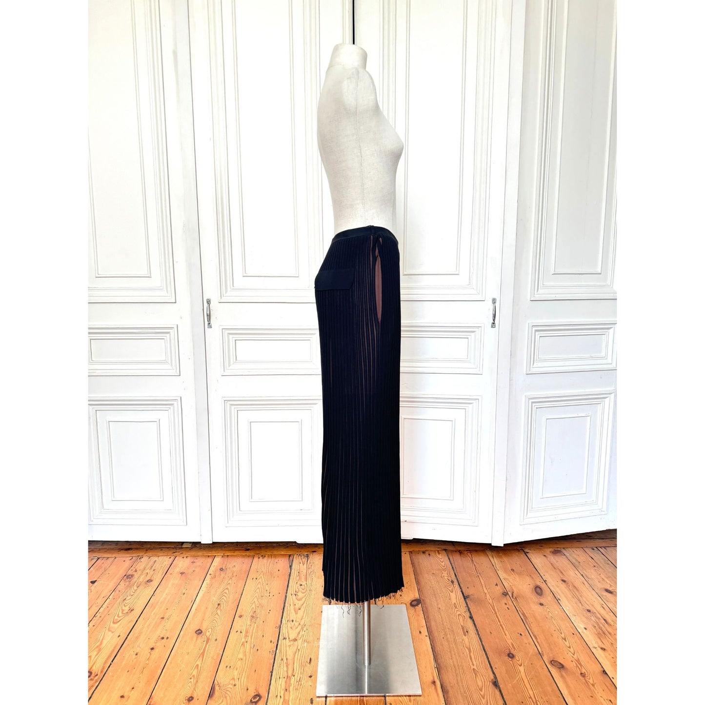 Phoebe Philo Pre Fall 2015 Wide Pleated Black Brown Pants