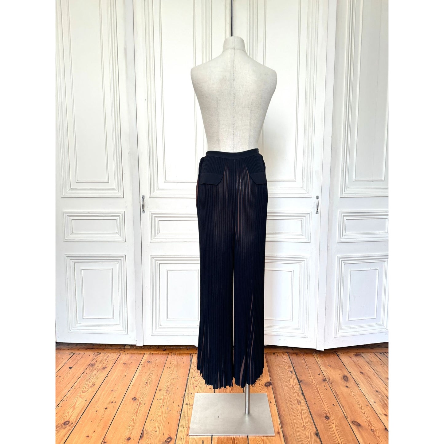 Phoebe Philo Pre Fall 2015 Wide Pleated Black Brown Pants