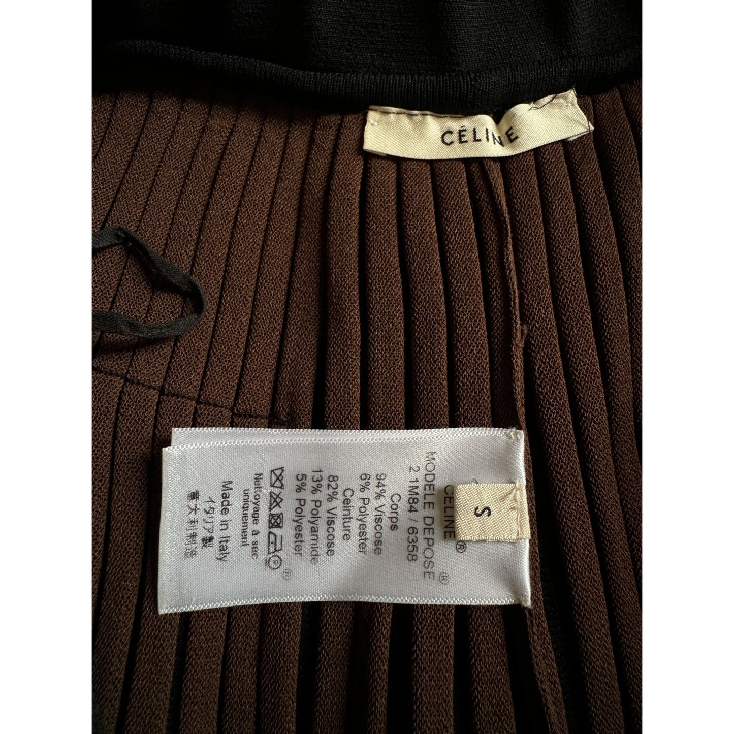 Phoebe Philo Pre Fall 2015 Wide Pleated Black Brown Pants