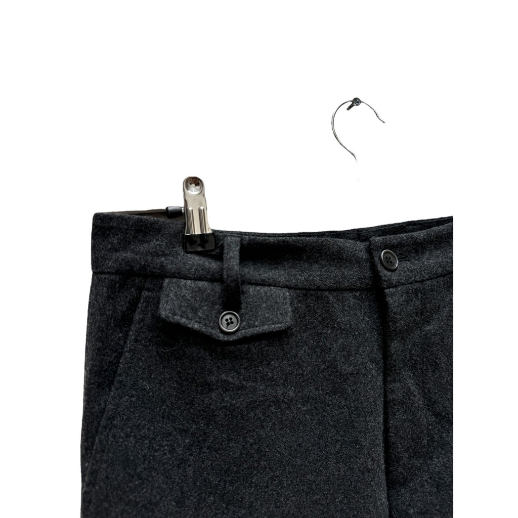 Grey Wool Wide Pants