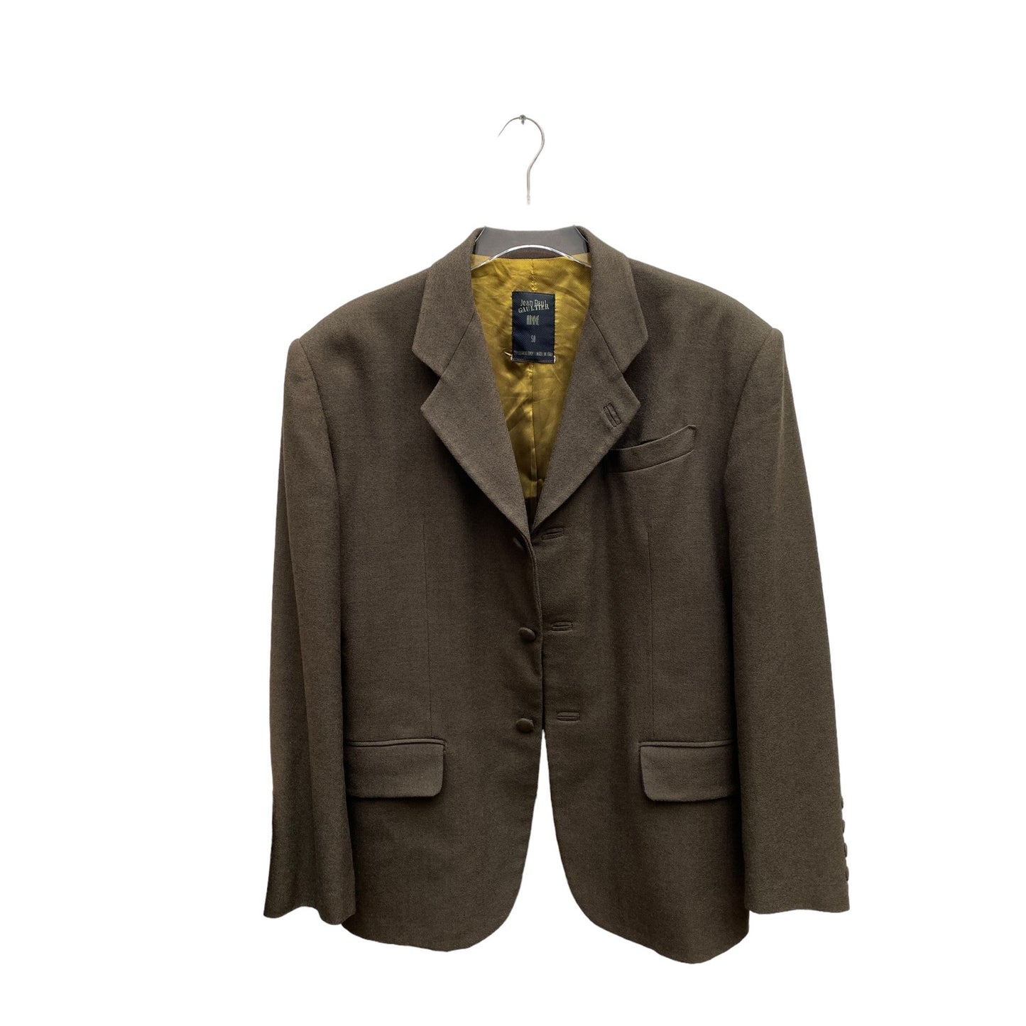 Jean Paul Gaultier Vintage 90s Kaki Wool Jacket Size 50 / L