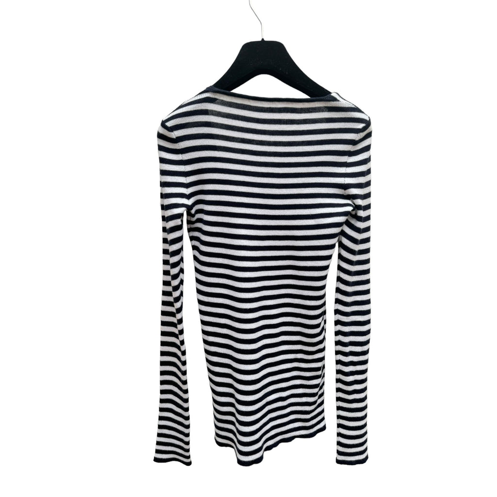 Sample Navy White Striped Knit  Longsleeves