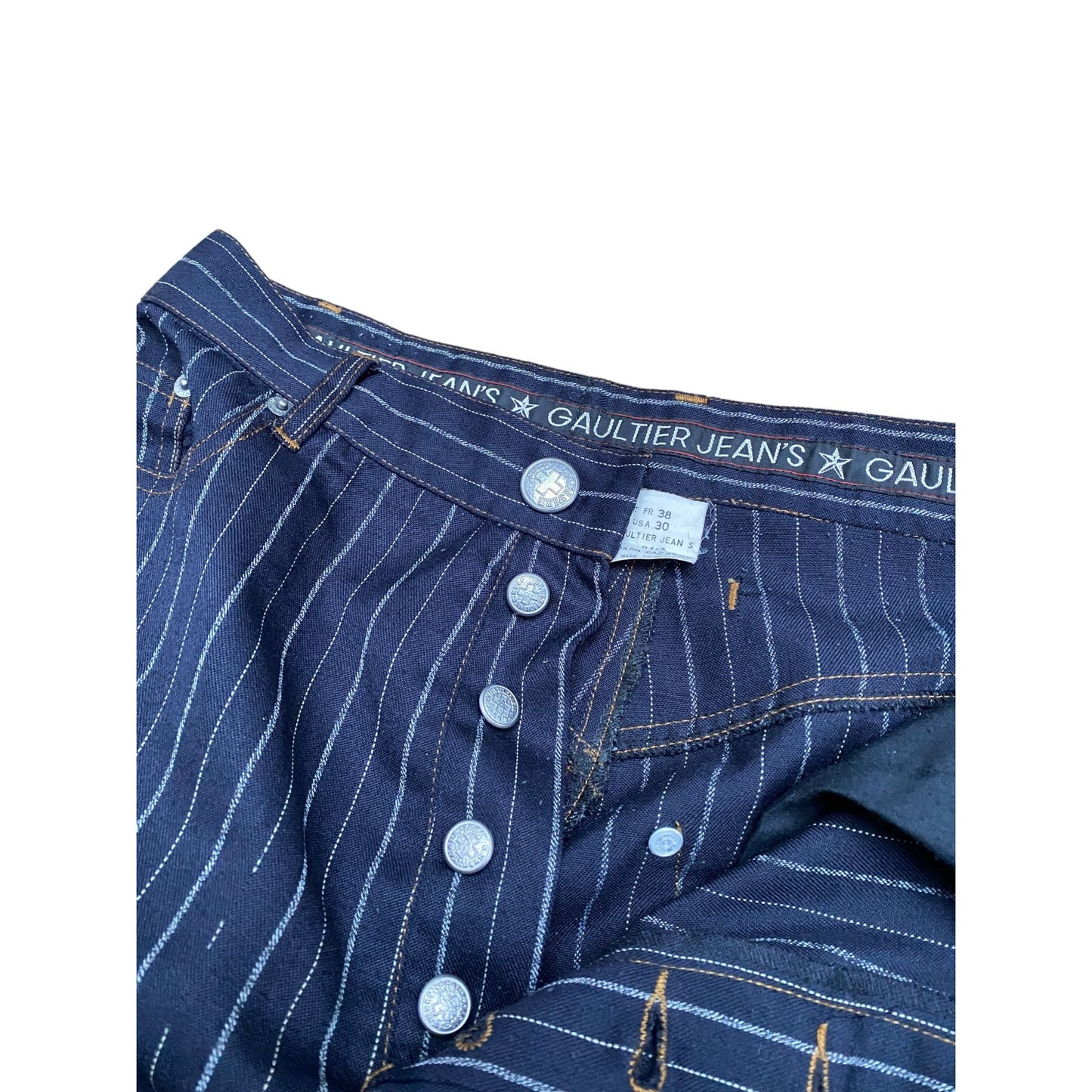 Vintage Navy Striped Jeans