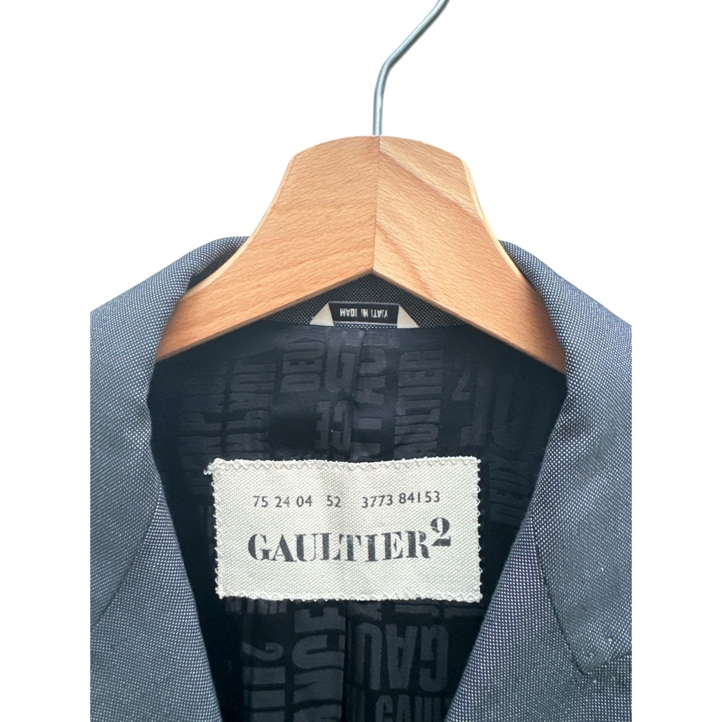 Grey Wool Double Breasted Blazer Jacket 