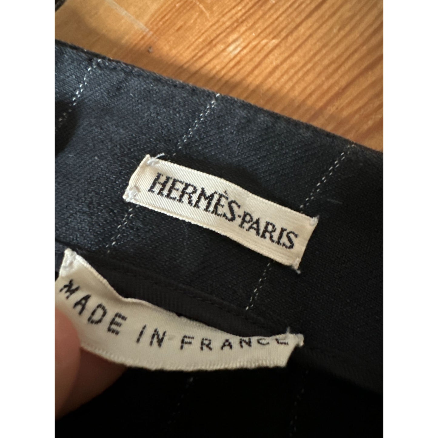 Navy Striped Linen Skirt