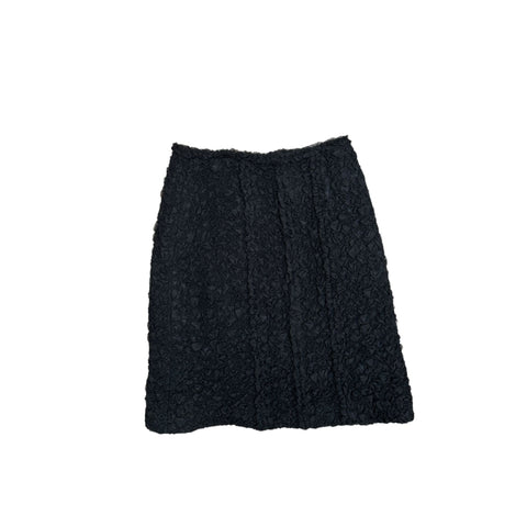 Spring 2000 Black Ruched Mesh A Line Skirt