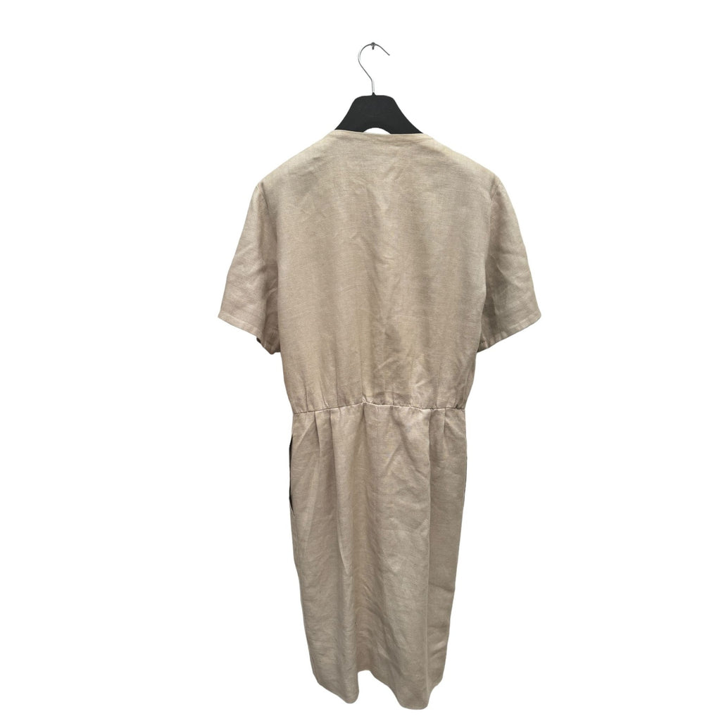 Vintage 1970s  Beige Linen Dress