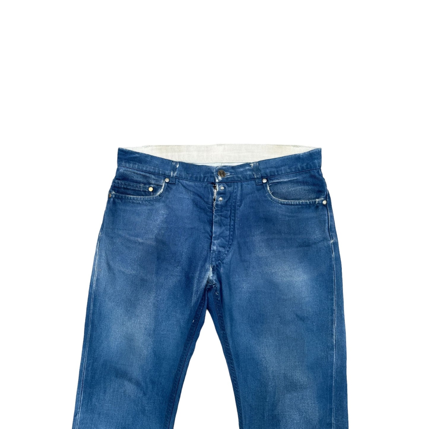 Vintage Blue Painted Denim Jeans
